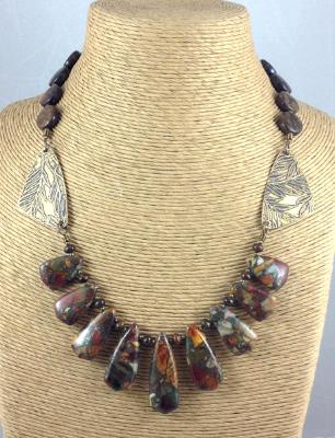 Jasper Bib and Etched Brass Necklace *temporarily unavailable*